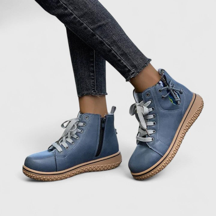 Nyrah | Women's Lace-Up Orthopedic Boots with Non-Slip Sole and Lined Interior