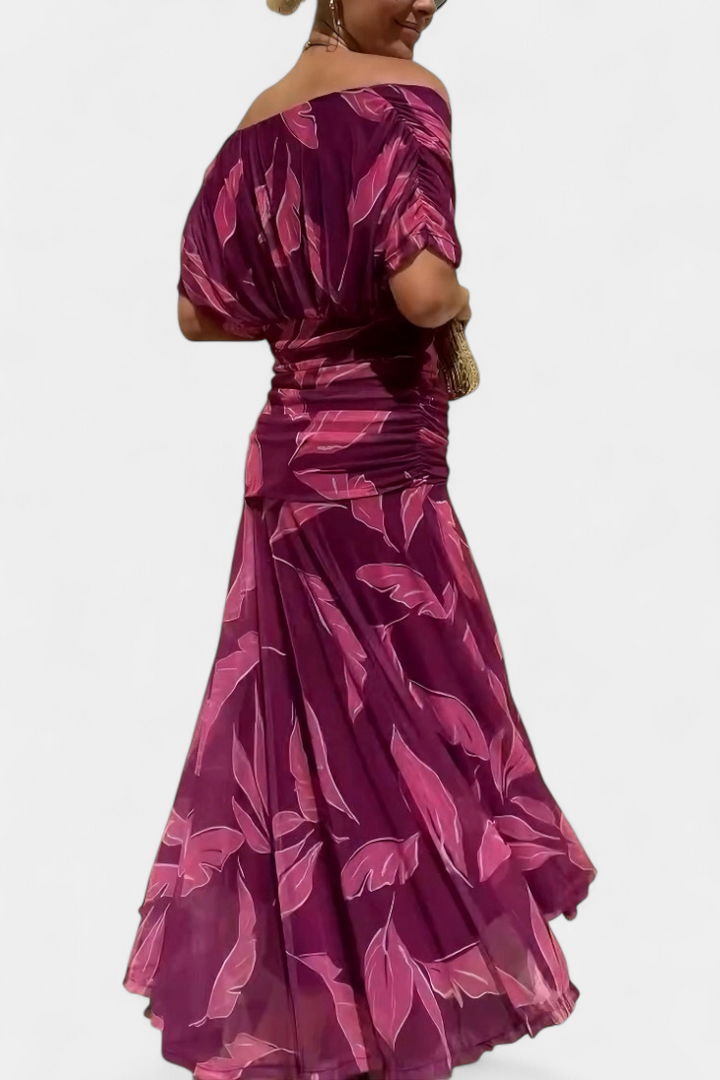 Alorina™ | Long Floral Dress with V-Neck