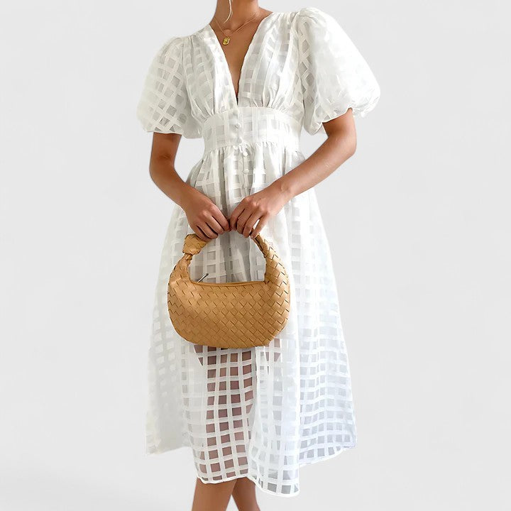 Elanqi | Women's Elegant Midi Dress for Day to Night Wear