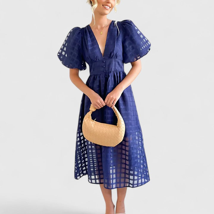 Elanqi | Women's Elegant Midi Dress for Day to Night Wear