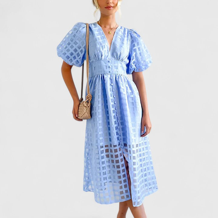 Elanqi | Women's Elegant Midi Dress for Day to Night Wear