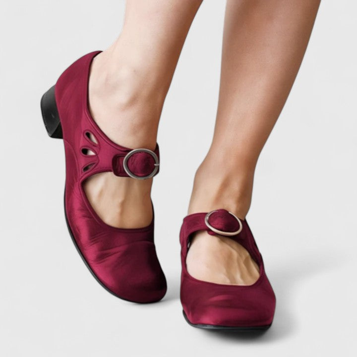 Talorienne | Women's Wide-Toe Adjustable Strap Shoes with Low Heel and Non-Slip Sole