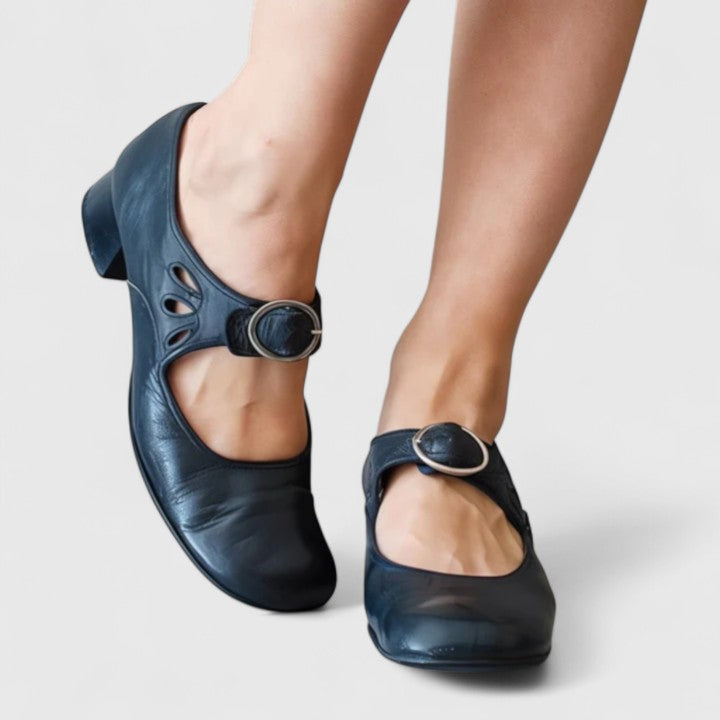 Talorienne | Women's Wide-Toe Adjustable Strap Shoes with Low Heel and Non-Slip Sole