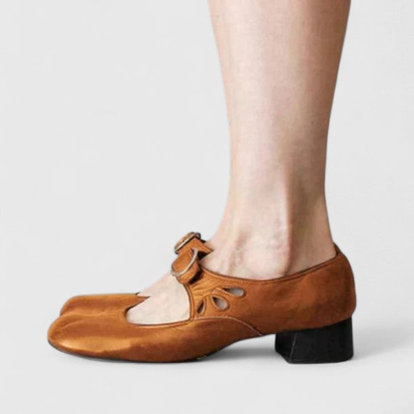 Talorienne | Women's Wide-Toe Adjustable Strap Shoes with Low Heel and Non-Slip Sole