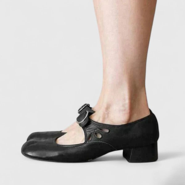 Talorienne | Women's Wide-Toe Adjustable Strap Shoes with Low Heel and Non-Slip Sole