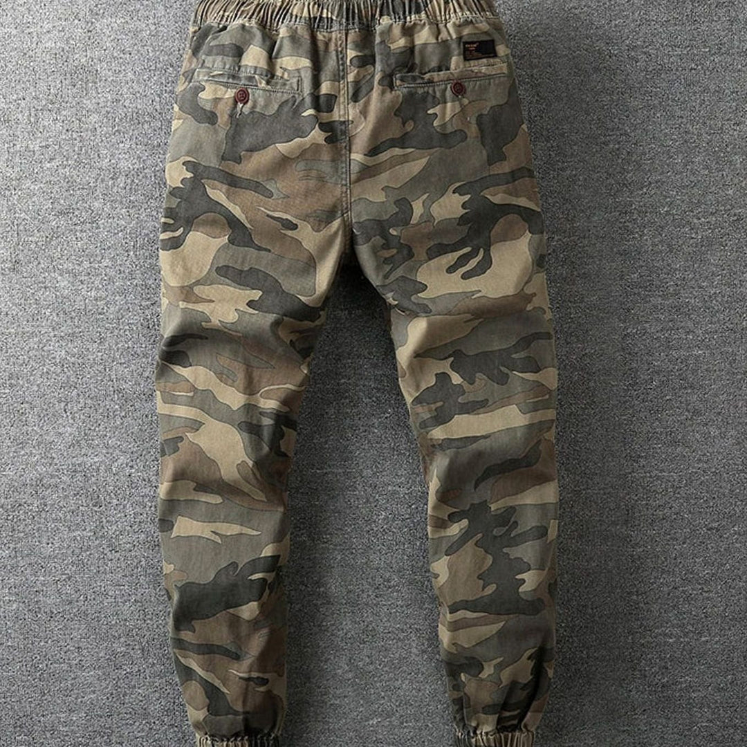 Sebastian | Men's Camo Elastic-Waist Drawstring Jogger Pants