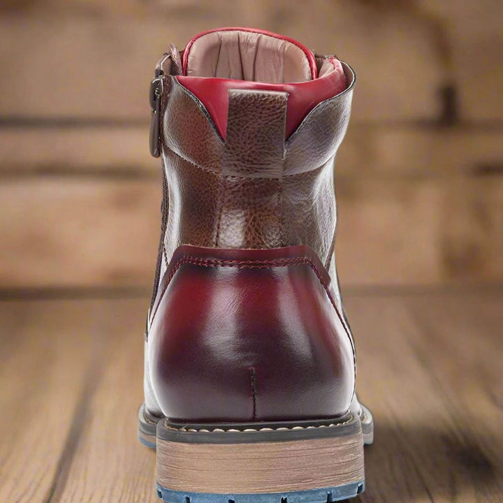 Mason | Men's Cap-Toe Lace-Up Side-Zip Leather Ankle Boots