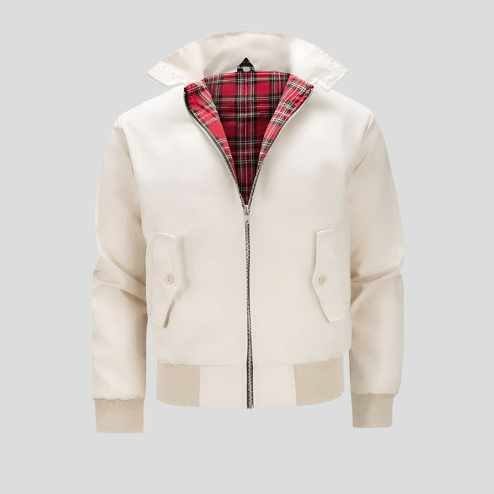 Jackson | Men's Classic Zip-Up Bomber Jacket Plaid Checked Lining Ribbed Cuffs