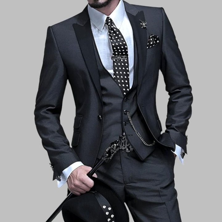 Jackson | Men's Luxury Three-Piece Contrast Lapel Wedding Suit Set