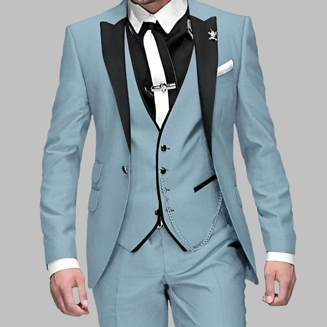 Jackson | Men's Luxury Three-Piece Contrast Lapel Wedding Suit Set