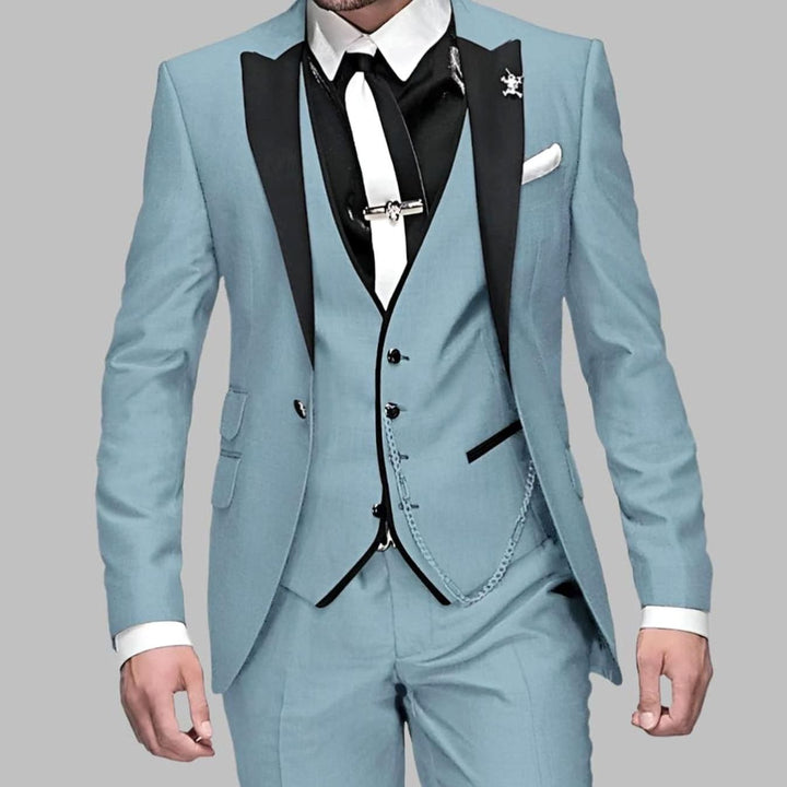 Jackson | Men's Luxury Three-Piece Contrast Lapel Wedding Suit Set