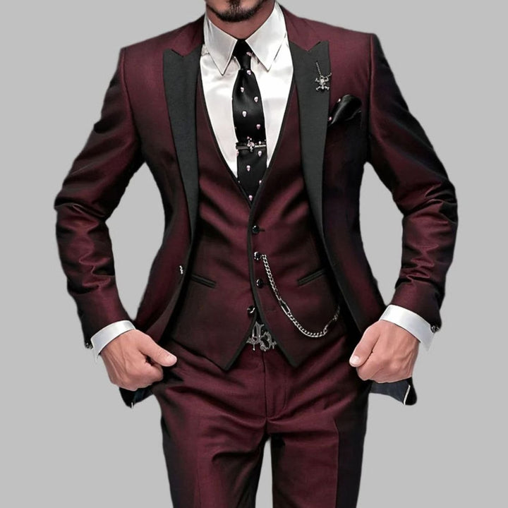 Jackson | Men's Luxury Three-Piece Contrast Lapel Wedding Suit Set
