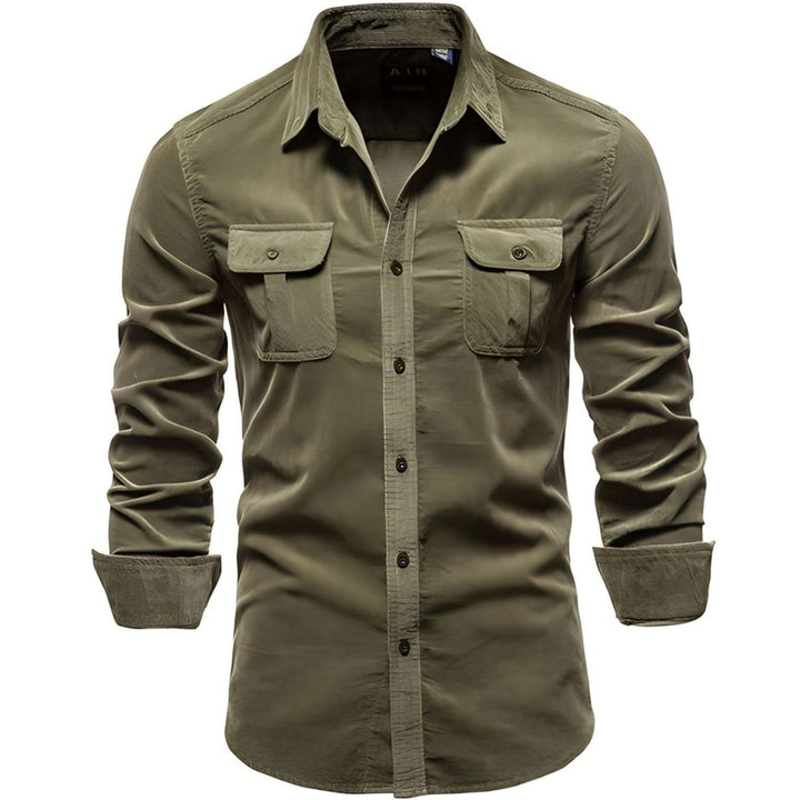 Oliver | Men's Military-Style Dual-Pocket Long Sleeve Shirt