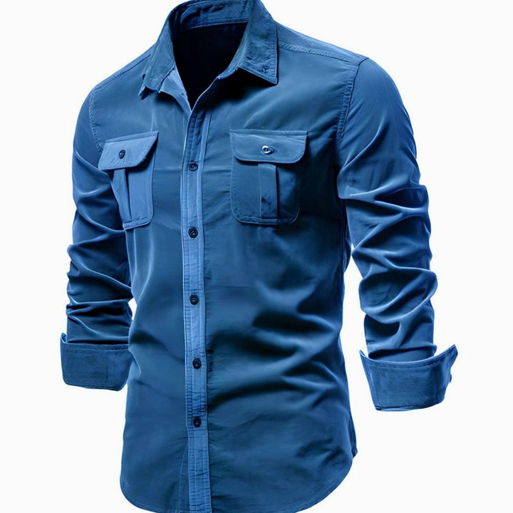 Oliver | Men's Military-Style Dual-Pocket Long Sleeve Shirt