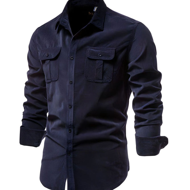 Oliver | Men's Military-Style Dual-Pocket Long Sleeve Shirt