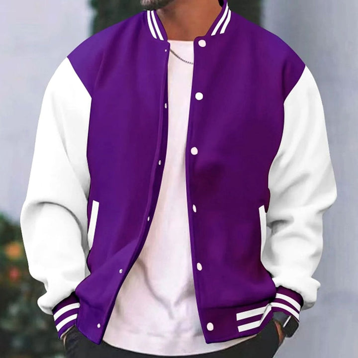 Oliver | Men's Retro Two-Tone Snap-Button Varsity Jacket