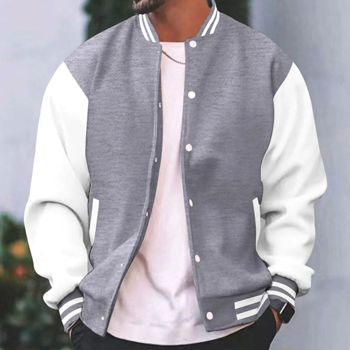 Oliver | Men's Retro Two-Tone Snap-Button Varsity Jacket
