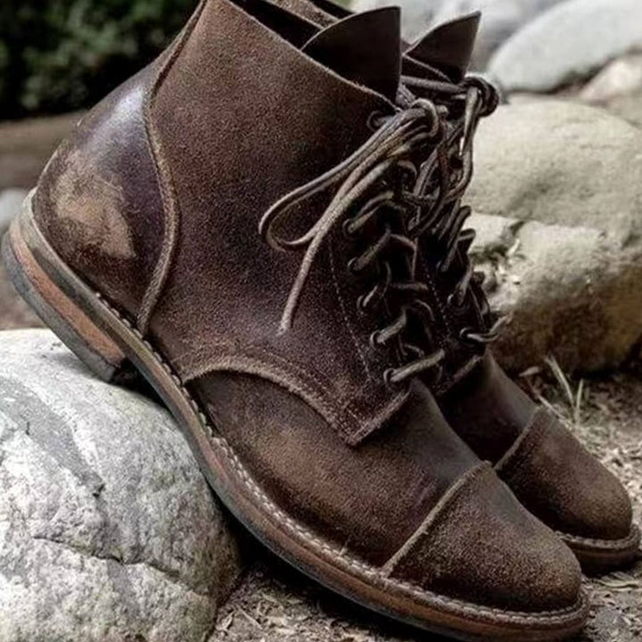 William | Men's Rugged Leather Ankle Lace-Up Boots