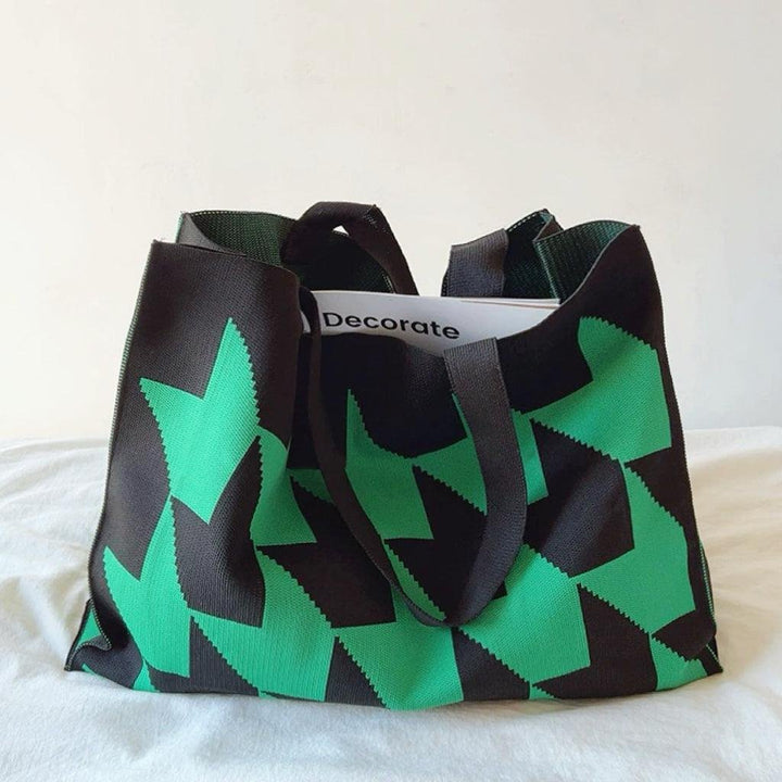 Elijah | Women's Oversized Canvas Tote Bag with Geometric Pattern