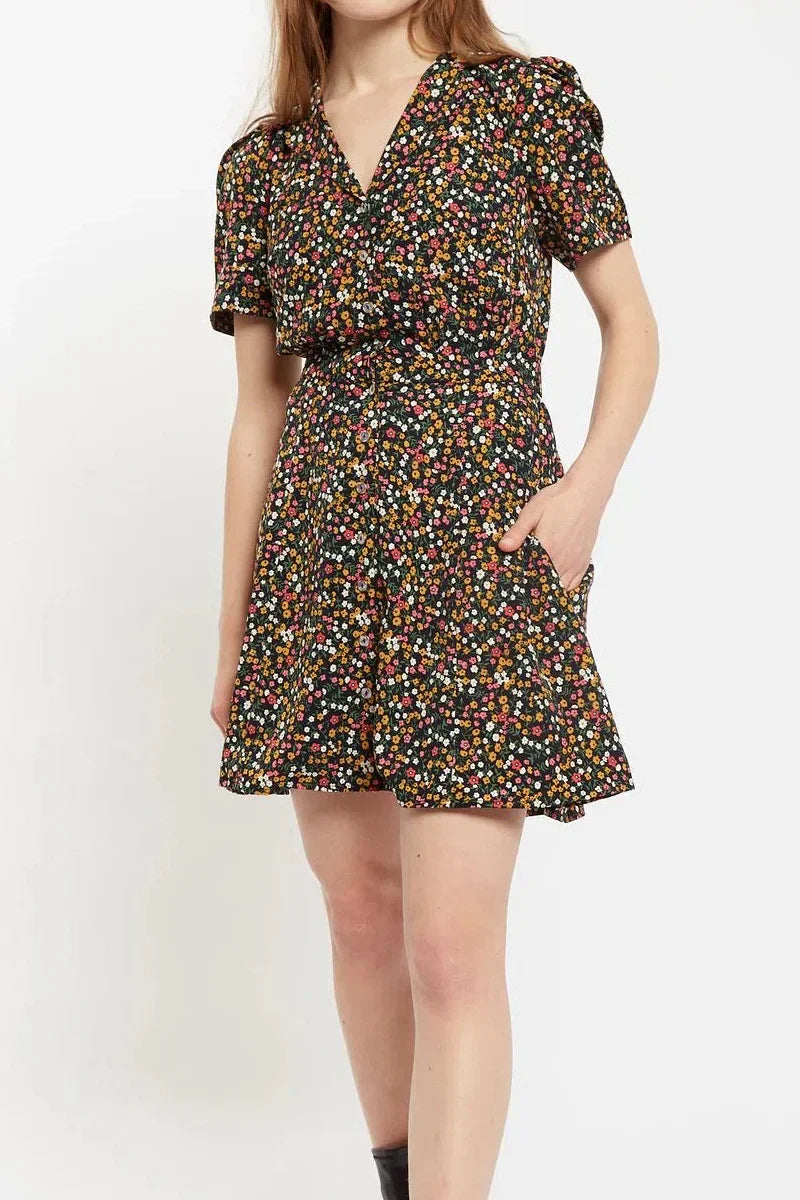 Louche Perry Dippy Ditsy Print Mini Shirtdress