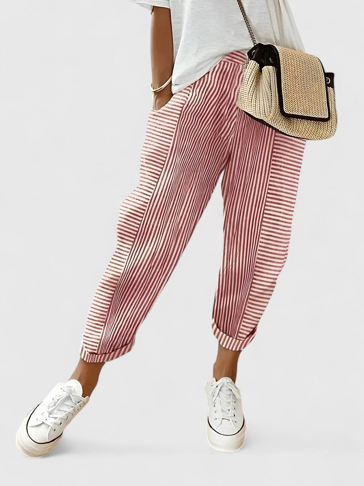Elvira | Women's Comfortable Pants with Stretch Waistband and Side Pockets