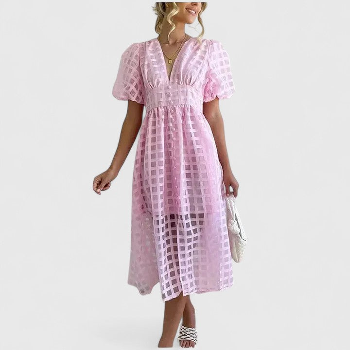 Elanqi | Women's Elegant Midi Dress for Day to Night Wear
