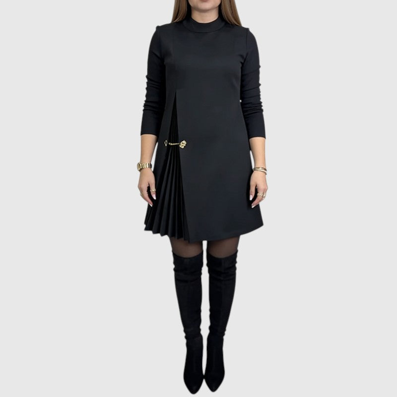 Sophie™ | Pleated A-Line Long Sleeve Dress