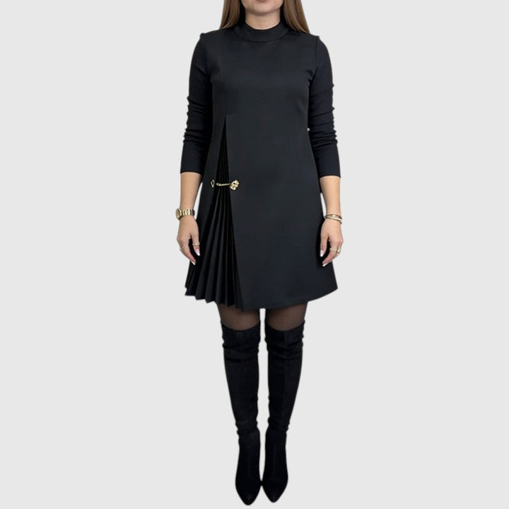 Sophie™ | Pleated A-Line Long Sleeve Dress