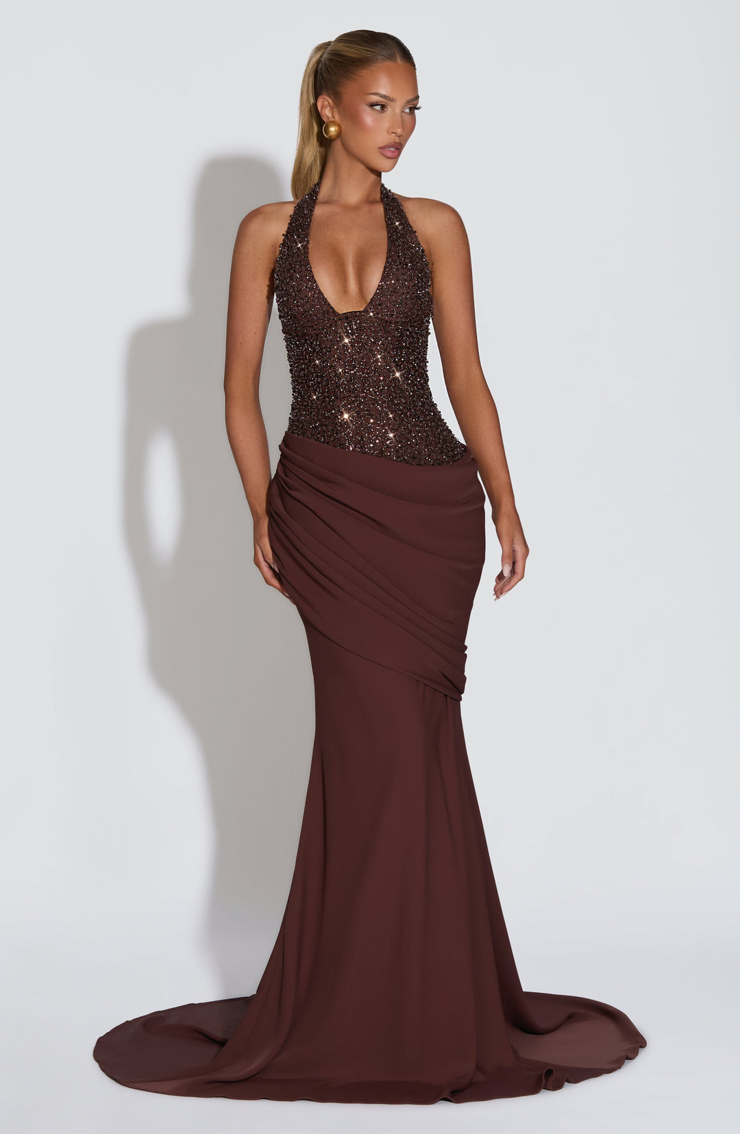 plum brown dress Maliyah Maxi Dress