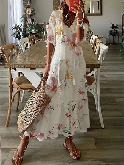 June | Bohemian Maxi Dress with Stylish Tummy Concealment