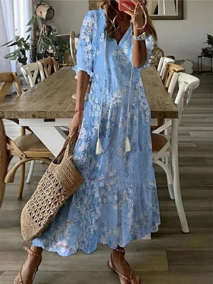 June | Bohemian Maxi Dress with Stylish Tummy Concealment