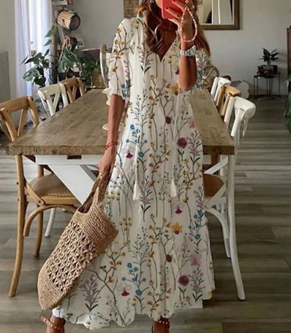 June | Bohemian Maxi Dress with Stylish Tummy Concealment