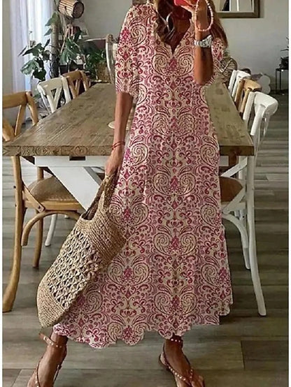 June | Bohemian Maxi Dress with Stylish Tummy Concealment