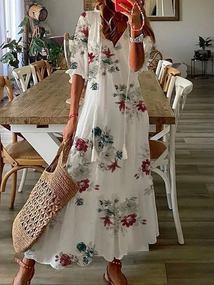 June | Bohemian Maxi Dress with Stylish Tummy Concealment