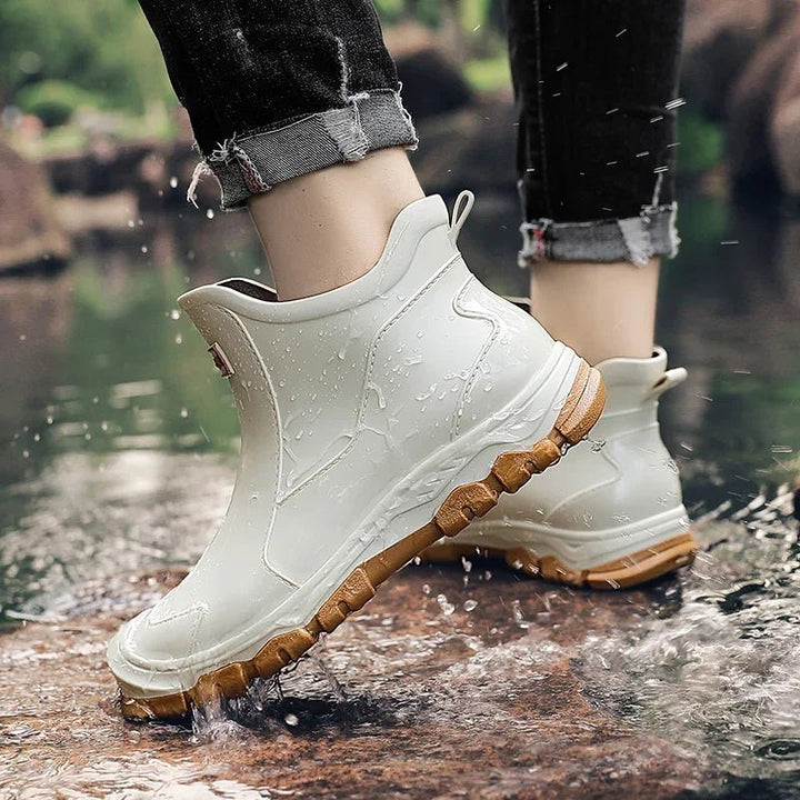 Lucas | Women's Waterproof Slip-On Chelsea Rain Ankle Boots, Treaded Sole