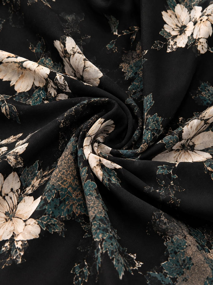 Penelope | Women's Boho Black Floral High-Low Maxi Sundress