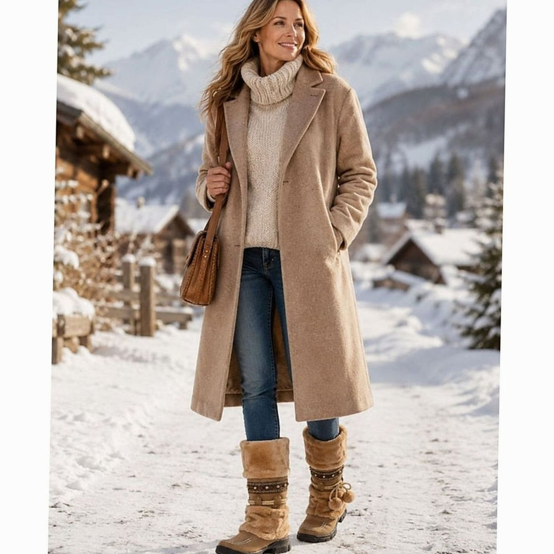 Scarlett | Women's Boho Faux-Fur Cuff Slouch Mid-Calf Winter Snow Boots