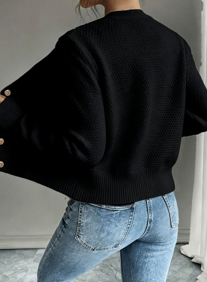 Grace | Women's Cable-Knit Button-Front Cropped Cardigan