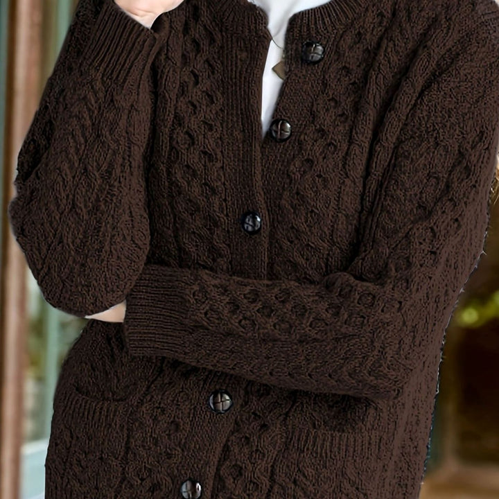 Victoria | Women's Cable-Knit Button-Front Relaxed Cardigan Sweater