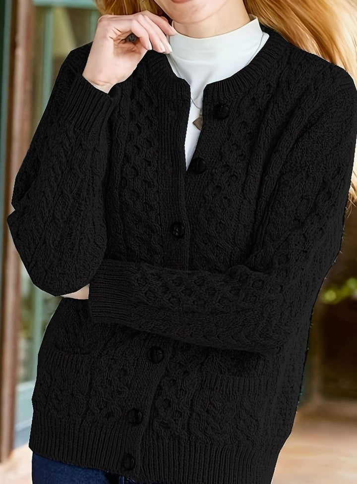 Victoria | Women's Cable-Knit Button-Front Relaxed Cardigan Sweater