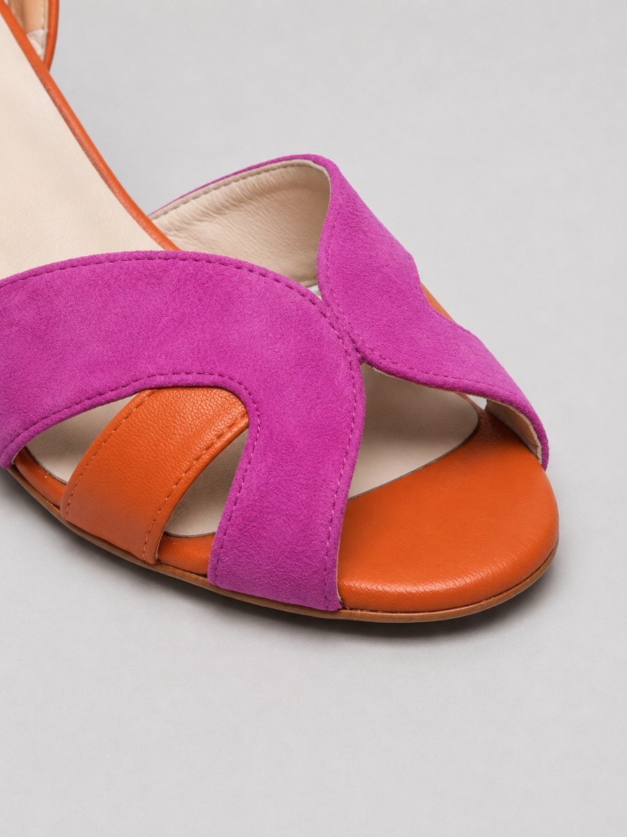 Penelope | Women's Color Block Open-Toe Block Heel Sandals