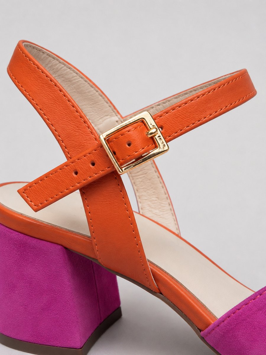 Penelope | Women's Color Block Open-Toe Block Heel Sandals