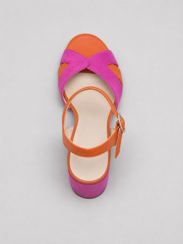 Penelope | Women's Color Block Open-Toe Block Heel Sandals