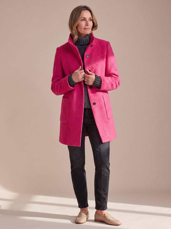 Charlotte | Women's Elegant Winter Coat Stand-Collar Button-Front