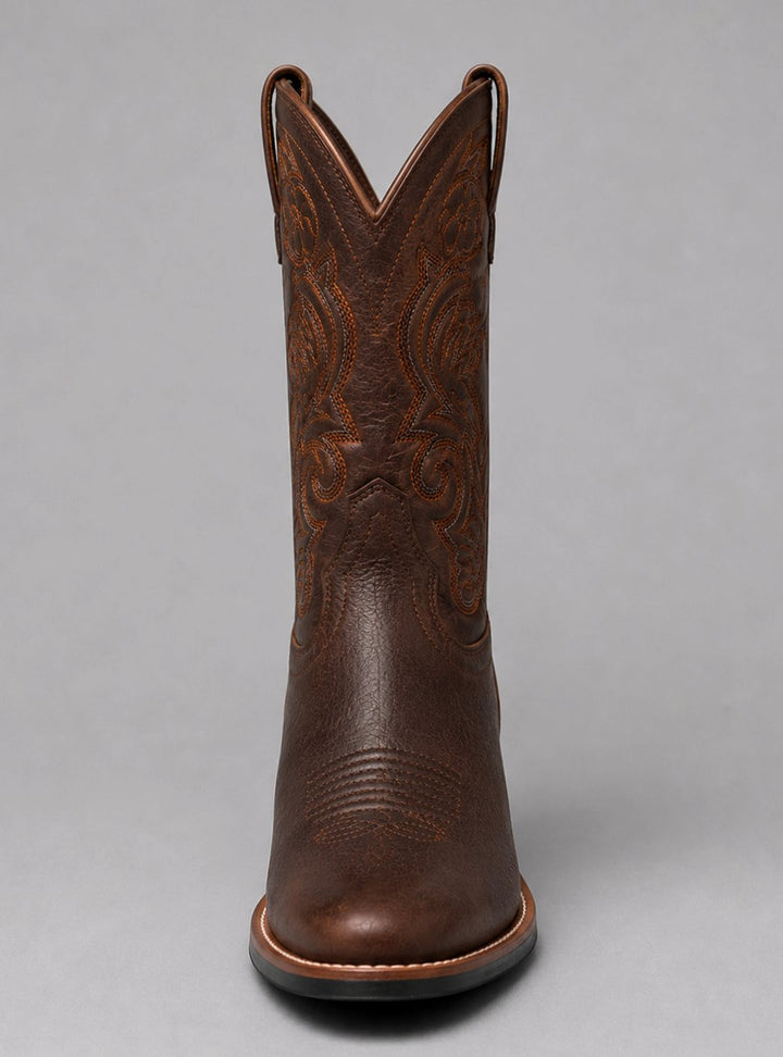Layla | Women's Embroidered Leather Cowgirl Western Pull-On Boots
