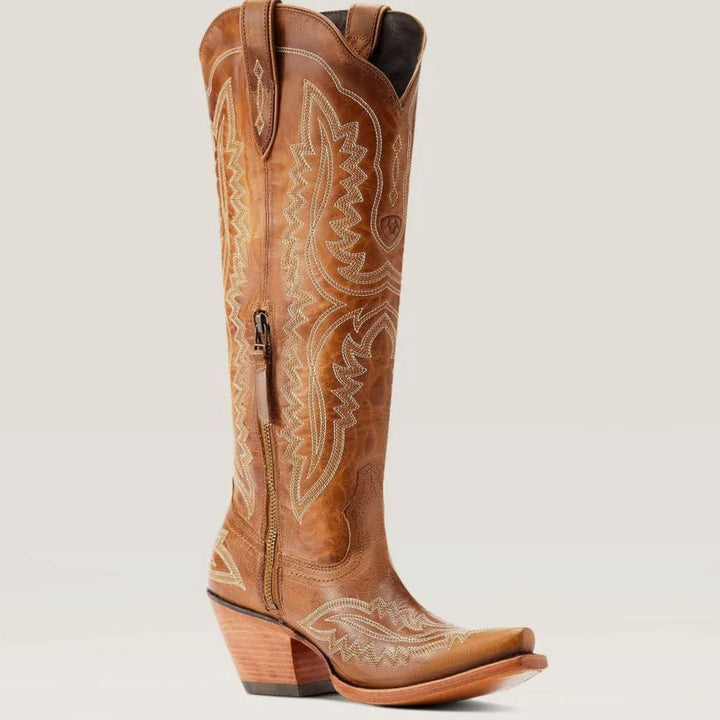 Camila | Women's Embroidered Pointed-Toe Cuban Heel Tall Cowboy Boots