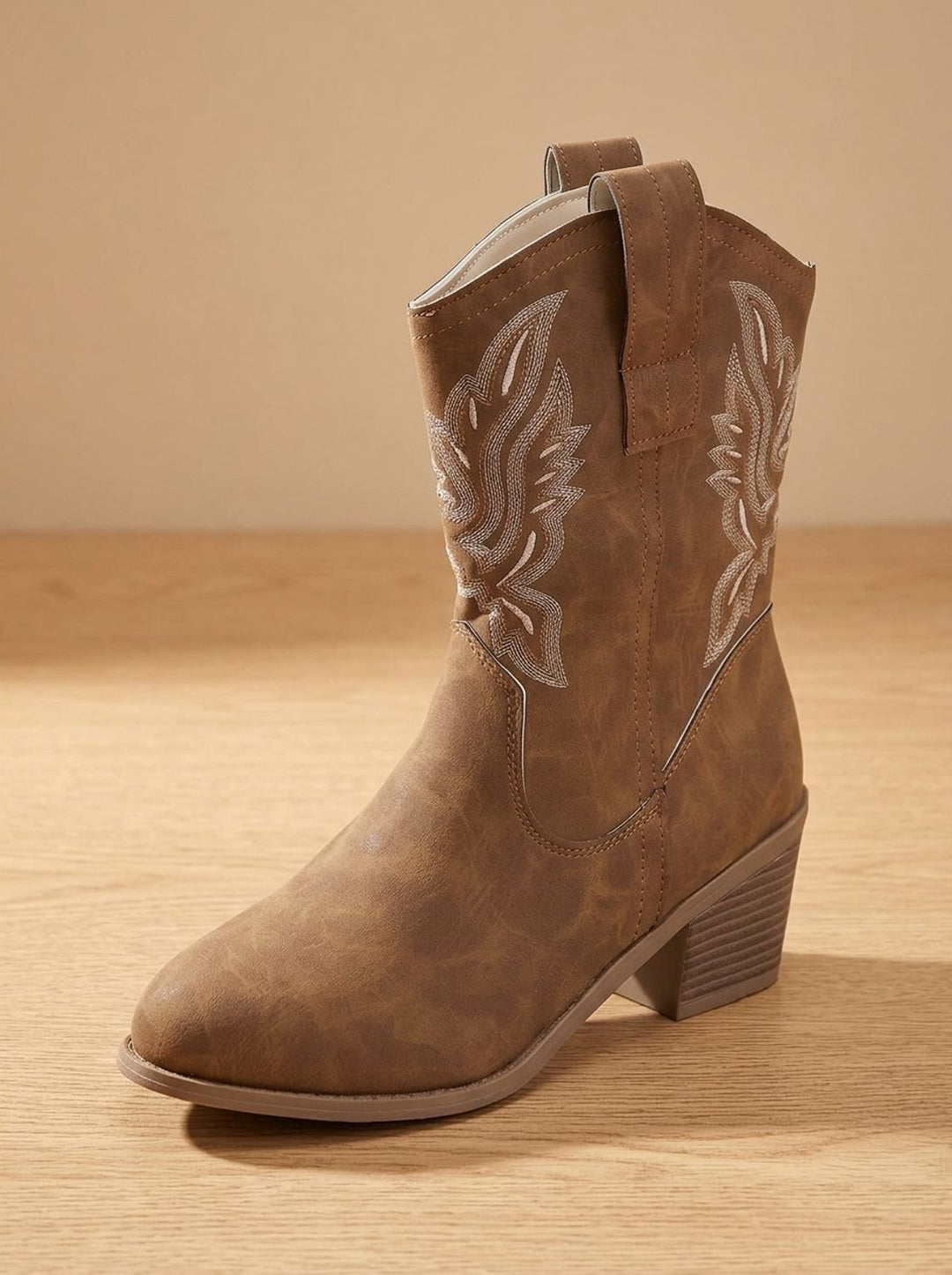 Evelyn | Women's Embroidered Western Cowboy Mid-Calf Block Heel Boots