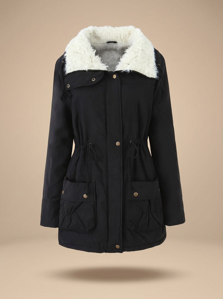 Mia | Women's Faux-Fur Collar Drawstring Waist Winter Parka Coat