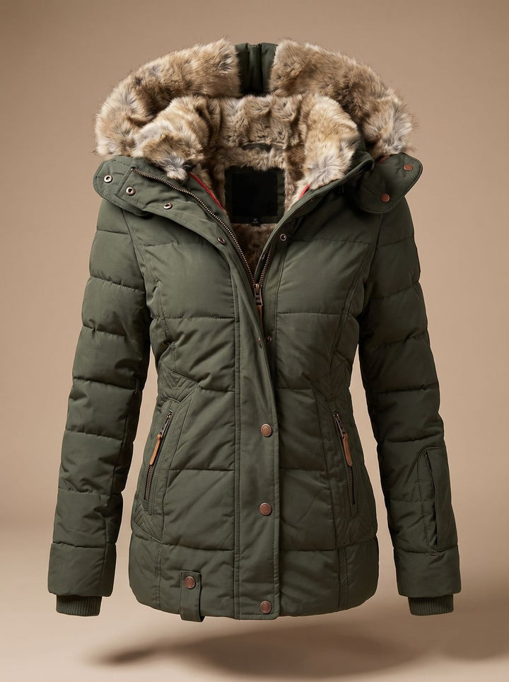 Evelyn | Women's Faux-Fur Hooded Quilted Puffer Winter Coat