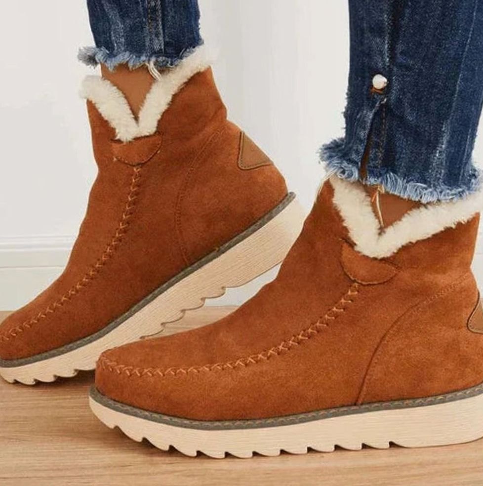 Emma | Women's Faux-Fur Lined Slip-On Warm Winter Ankle Boots